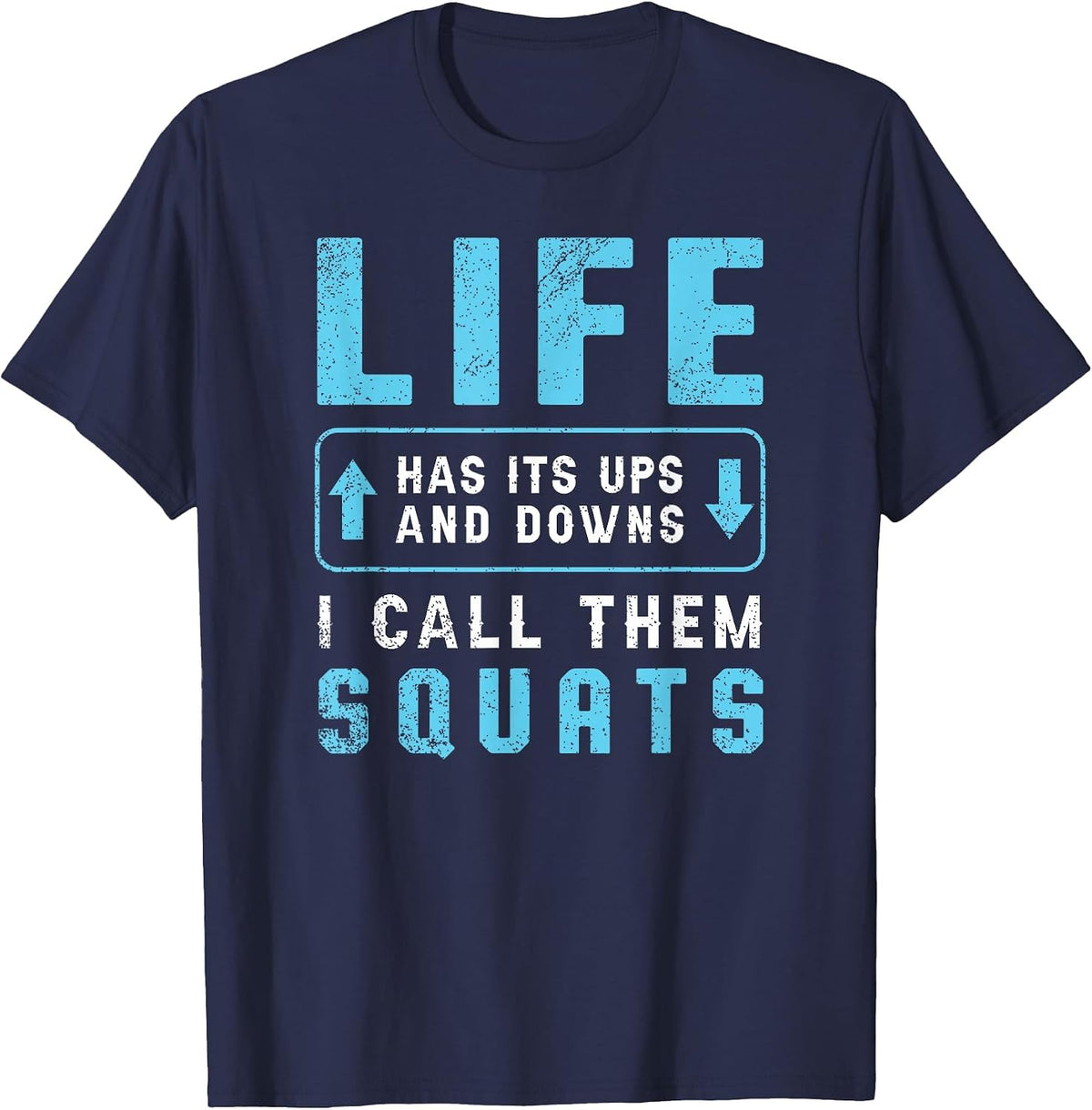 Fitness Gym Workout Weights Squat Personal Trainer Funny T-Shirt - Navy Blue