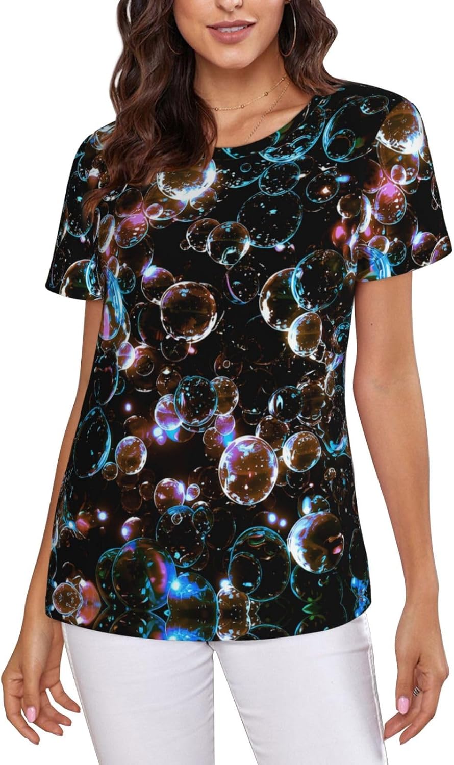 T Shirts for Women Short Sleeve Crewneck Tops Summer Basic Tee - A11