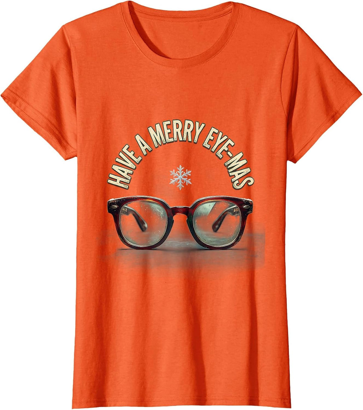 Have A Merry Eye-Mas Distressed Optometrist Christmas T-Shirt - Orange