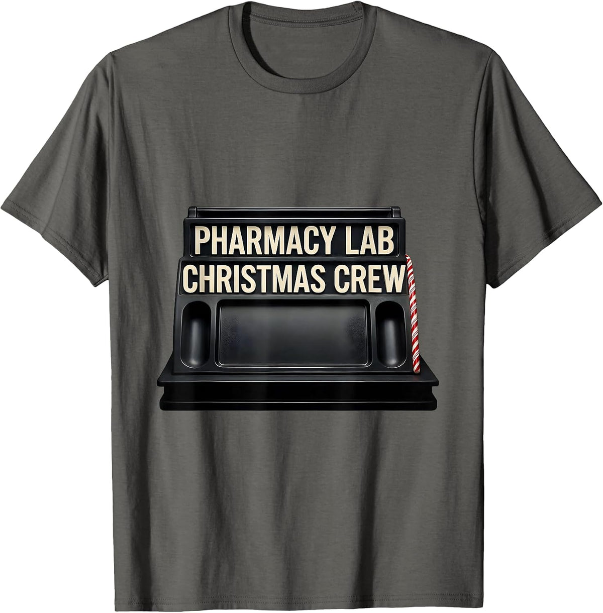Men's Pharmacy Lab Christmas Crew Funny Pharmacy Tech Squad T-Shirt - Asphalt Grey