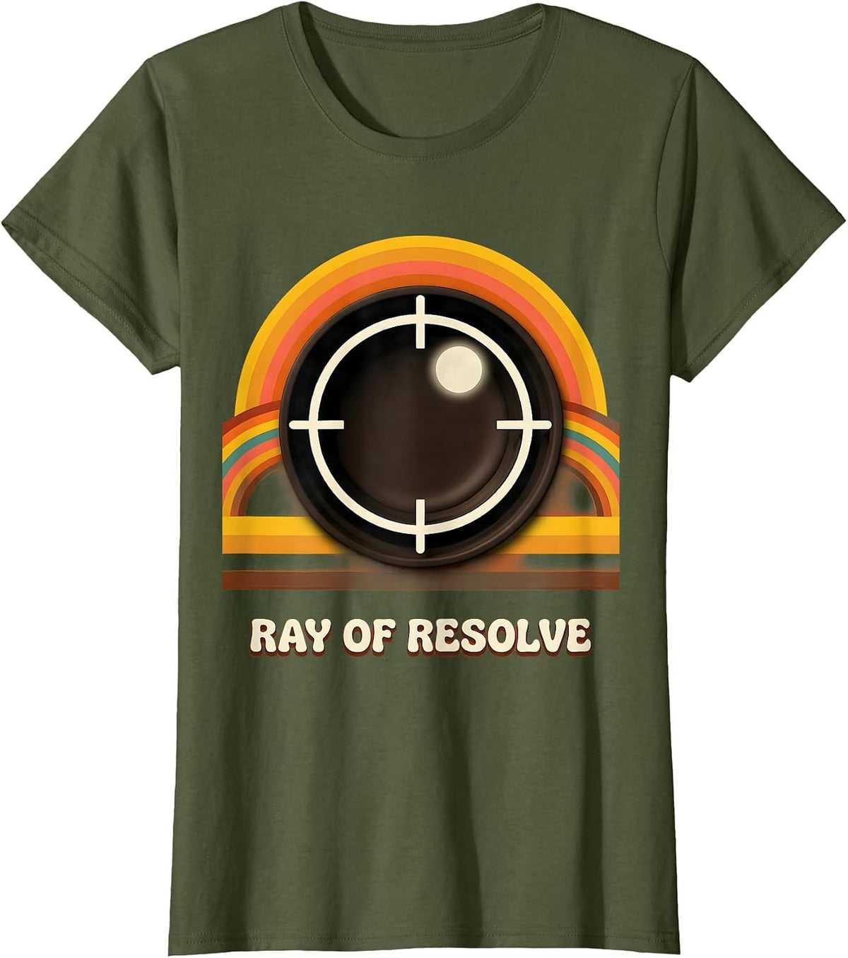 Women's Ray of Resolve Retro 70s Radiologic Technologist Humor T-Shirt - Olive Green
