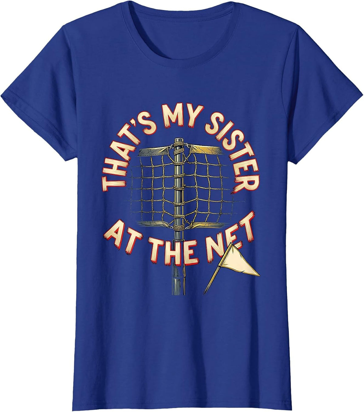 Women's That's My Sister At The Net Volleyball Grandma Family Pride T-Shirt - Royal Blue