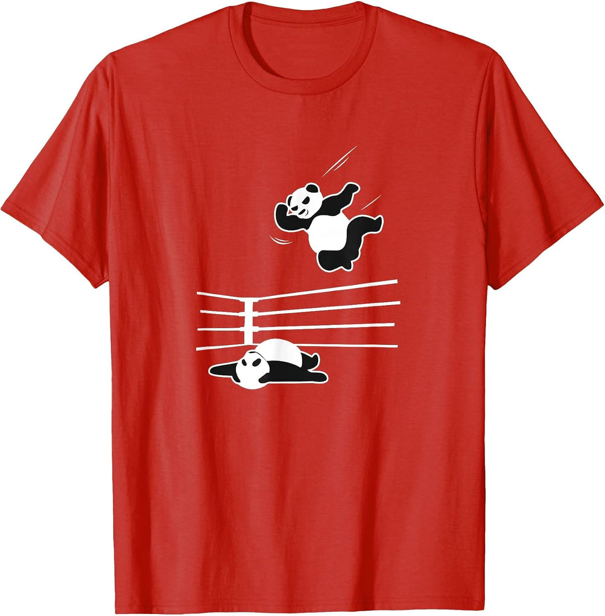 Panda Bear Wrestler Wrestling Grappling T-Shirt - Red