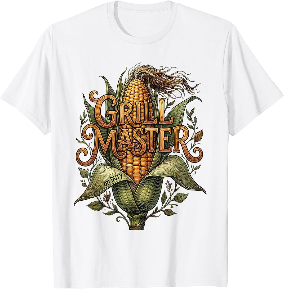 Men's Grill Master Labor Day Corn On The Cob Design T-Shirt - White