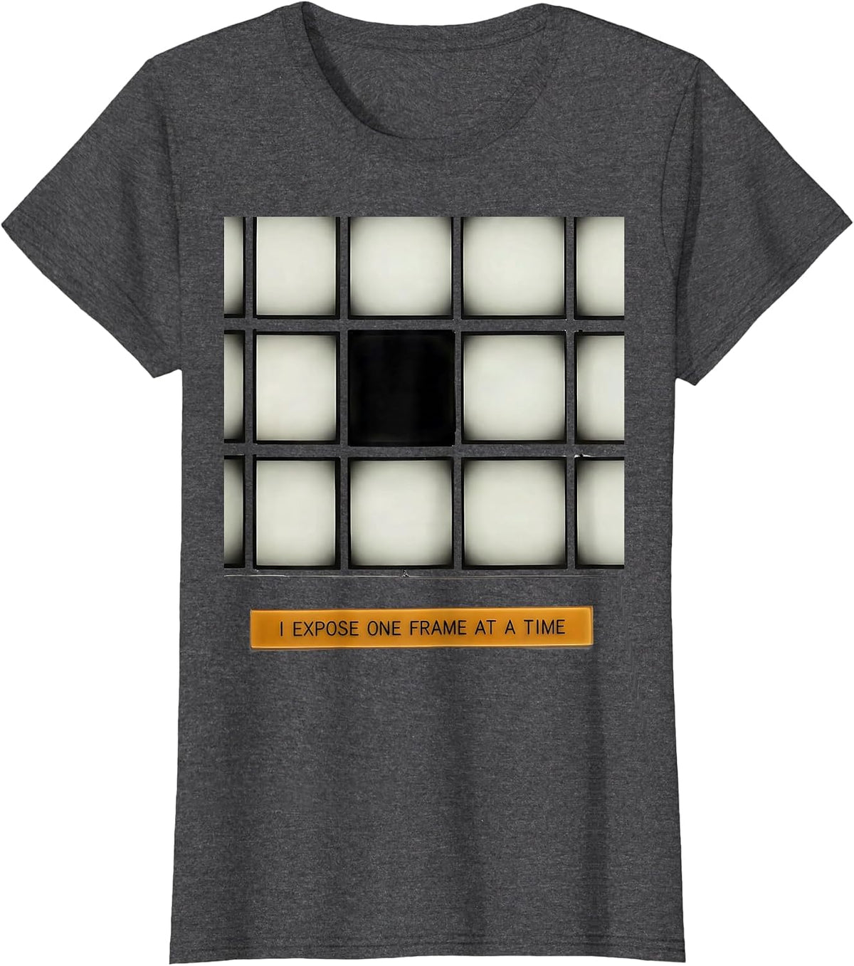Women's I Expose One Frame At A Time Funny Photographer Gift Camera T-Shirt - Dark Heather Grey