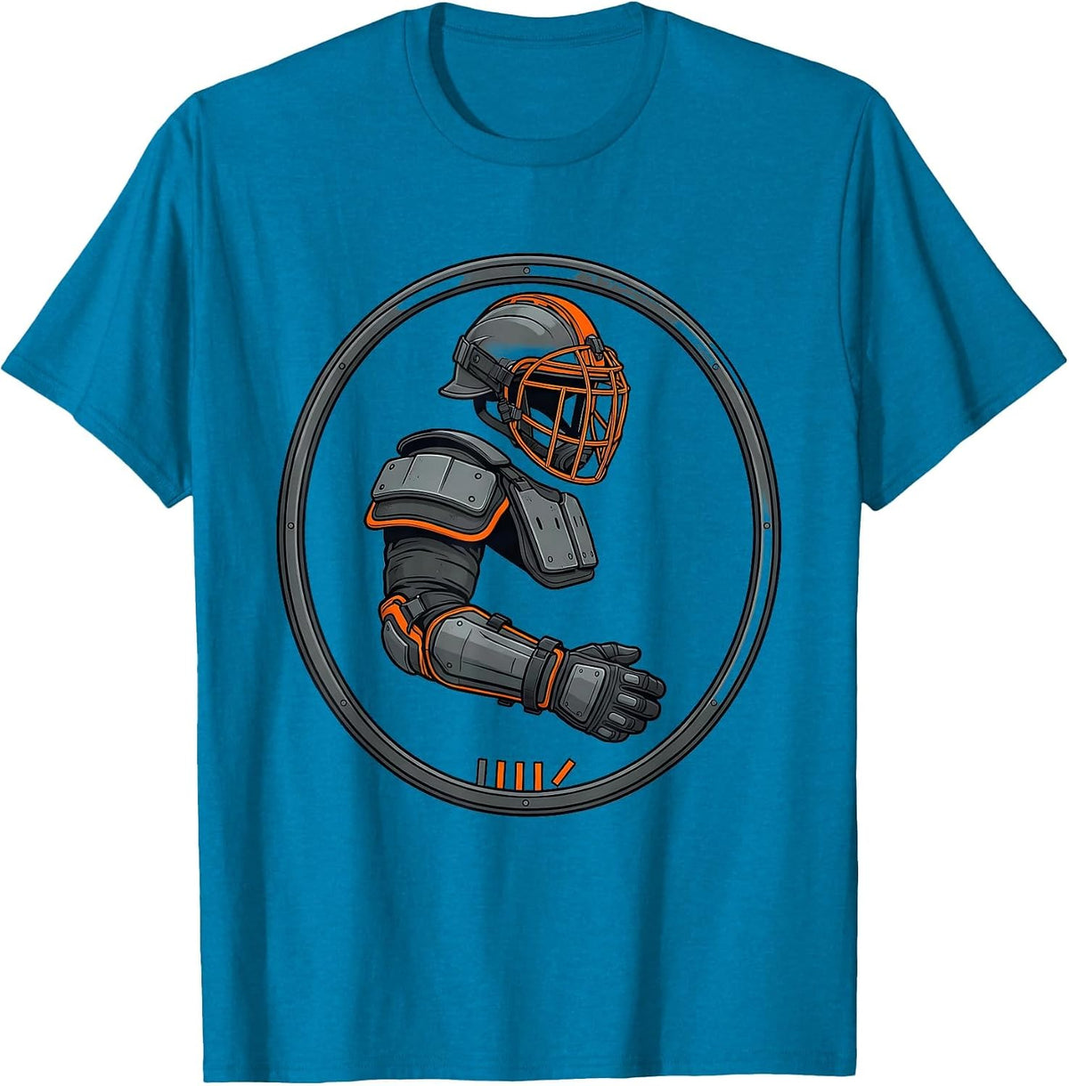 Lineman Equipment Exploded View Football Player Humor T-Shirt - Sapphire Blue