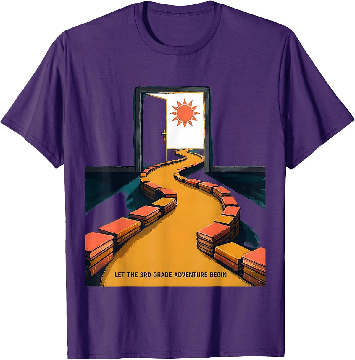 Men's Let The 3rd Grade Adventure Begin Teacher Team Back T-Shirt - Purple
