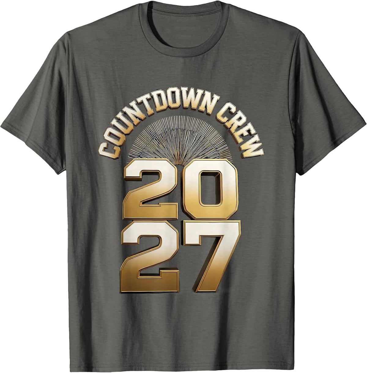 Men's Countdown Crew 2027 New Year's Eve Party Family Matching T-Shirt - Asphalt Grey