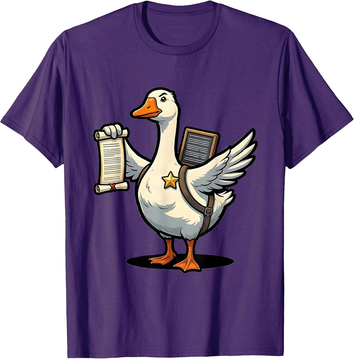 Men's Silly Goose Cartoon SPED Teacher Support Staff Humor T-Shirt - Purple