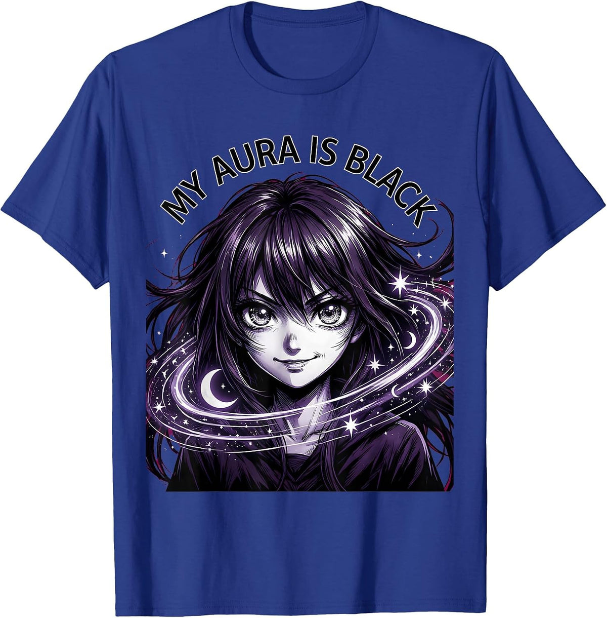 My Aura Is Black Halloween Astrology Design T-Shirt - Royal Blue