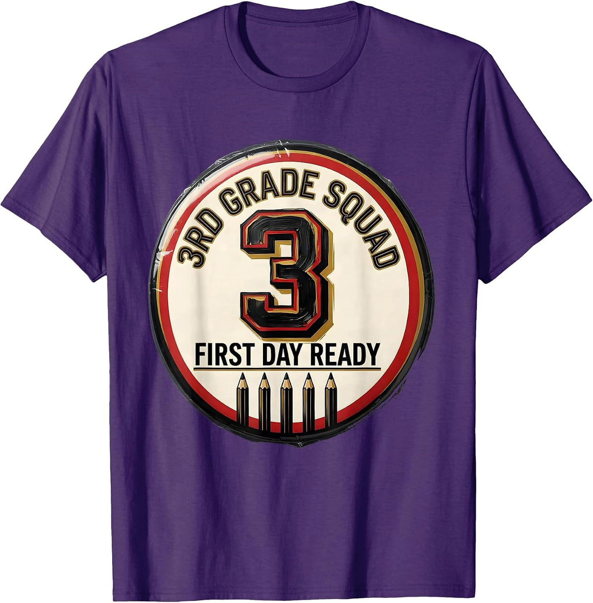 Men's 3rd Grade Squad First Day Ready Teacher Back To School T-Shirt - Purple