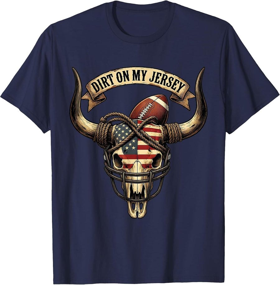 Dirt On My Jersey Rugby Player Design T-Shirt - Navy Blue