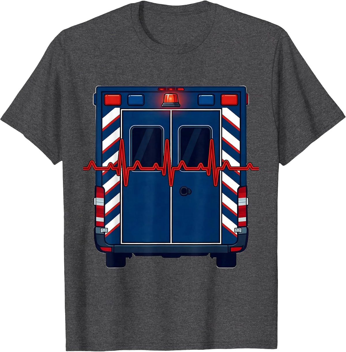 Ambulance Rear Doors Funny EMT Paramedic Gift T-Shirt - Dark Heather Grey