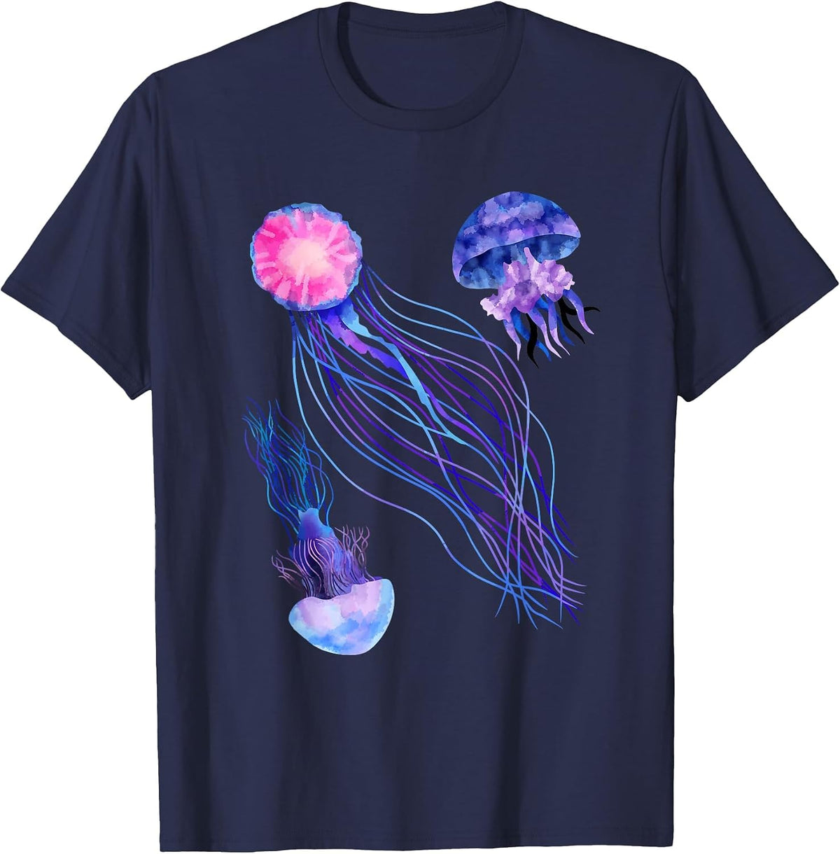 Retro Jellyfish T-Shirt - Navy Blue
