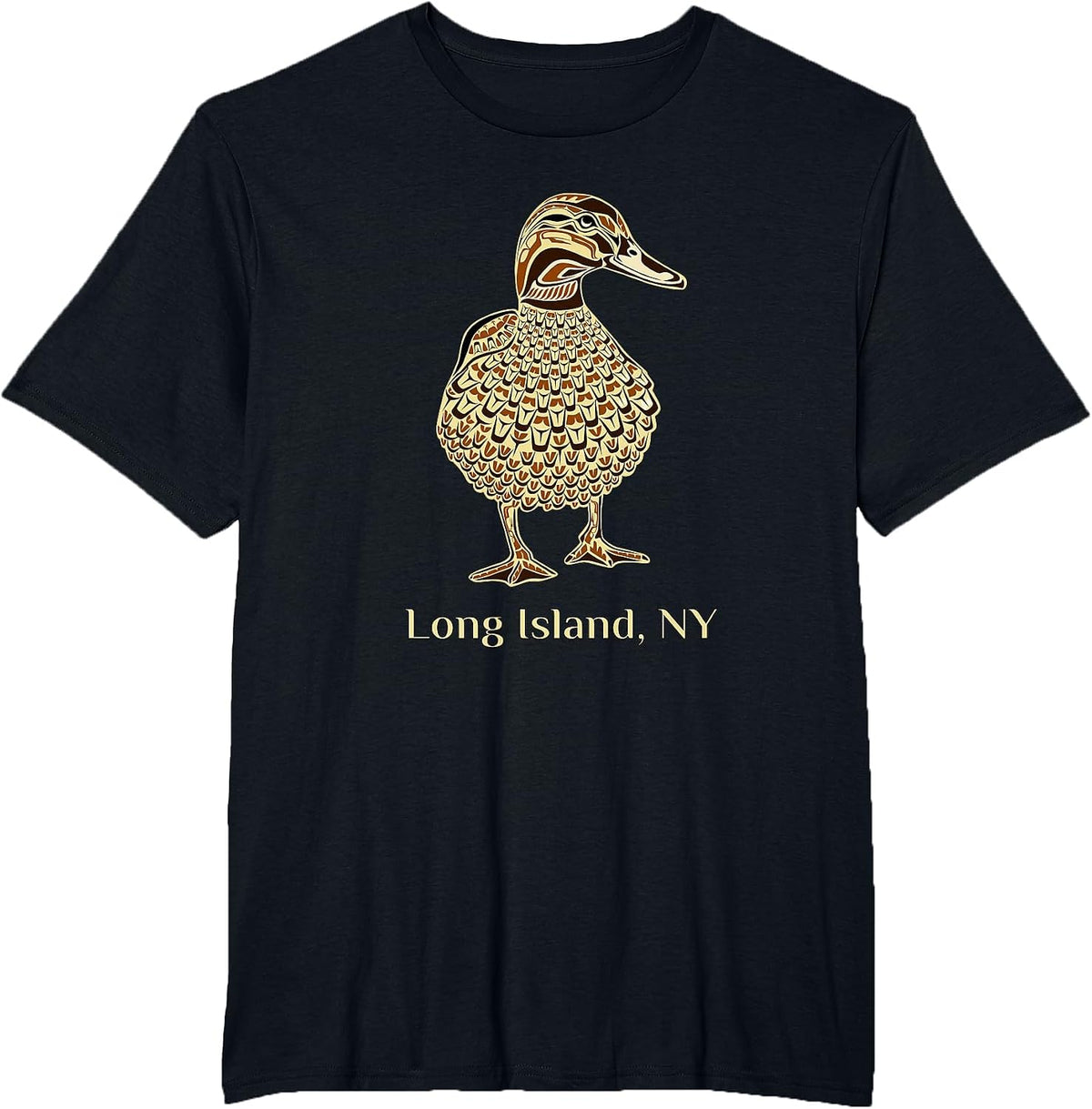 Long Island NY Native American Mallard Duck Birdwatching T-Shirt - Black