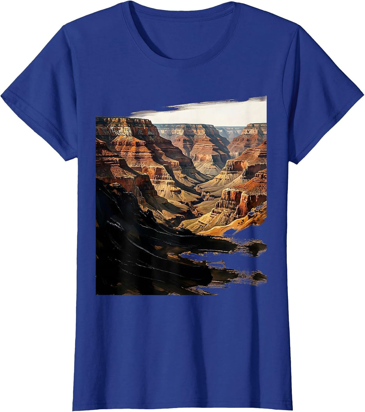 Women's Red Rock Canyon Cross-Section National Park Tee T-Shirt - Royal Blue