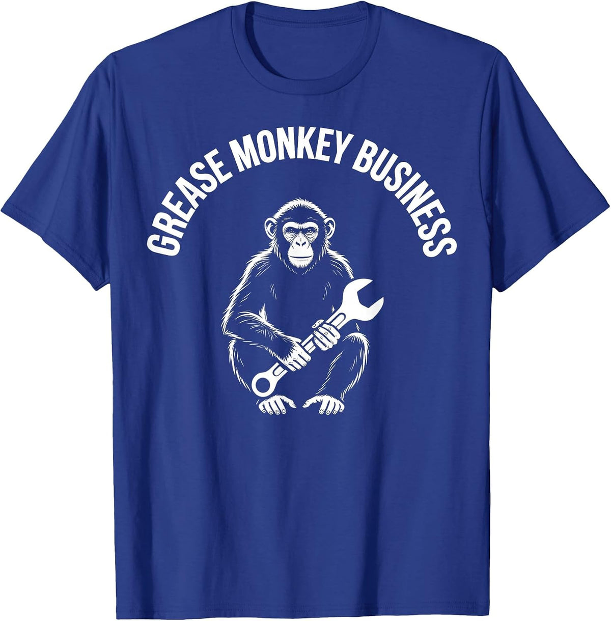 Grease Monkey Business Mechanic Garage Design T-Shirt - Royal Blue