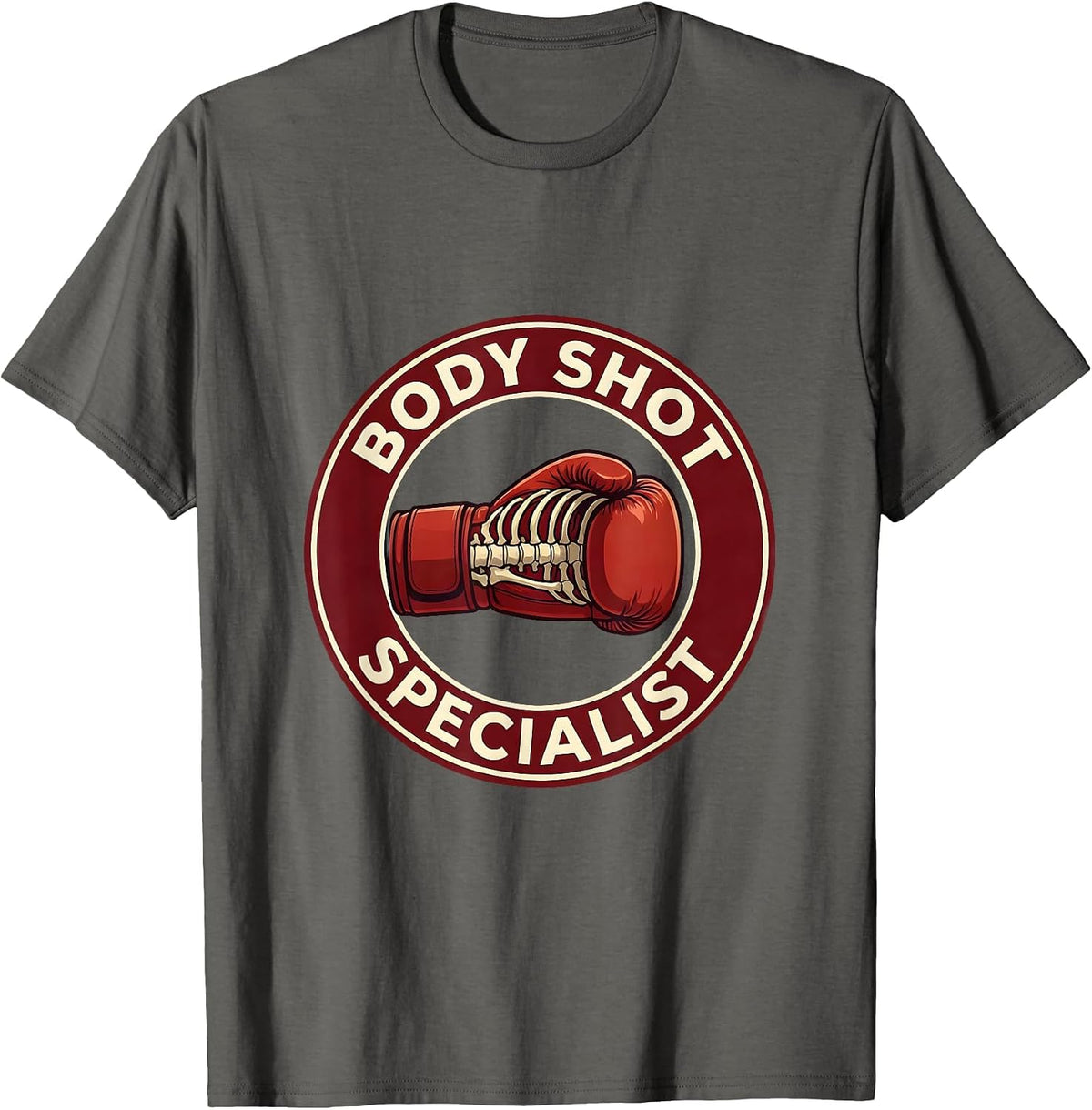 Body Shot Specialist Boxing Graphic Design T-Shirt - Asphalt Grey