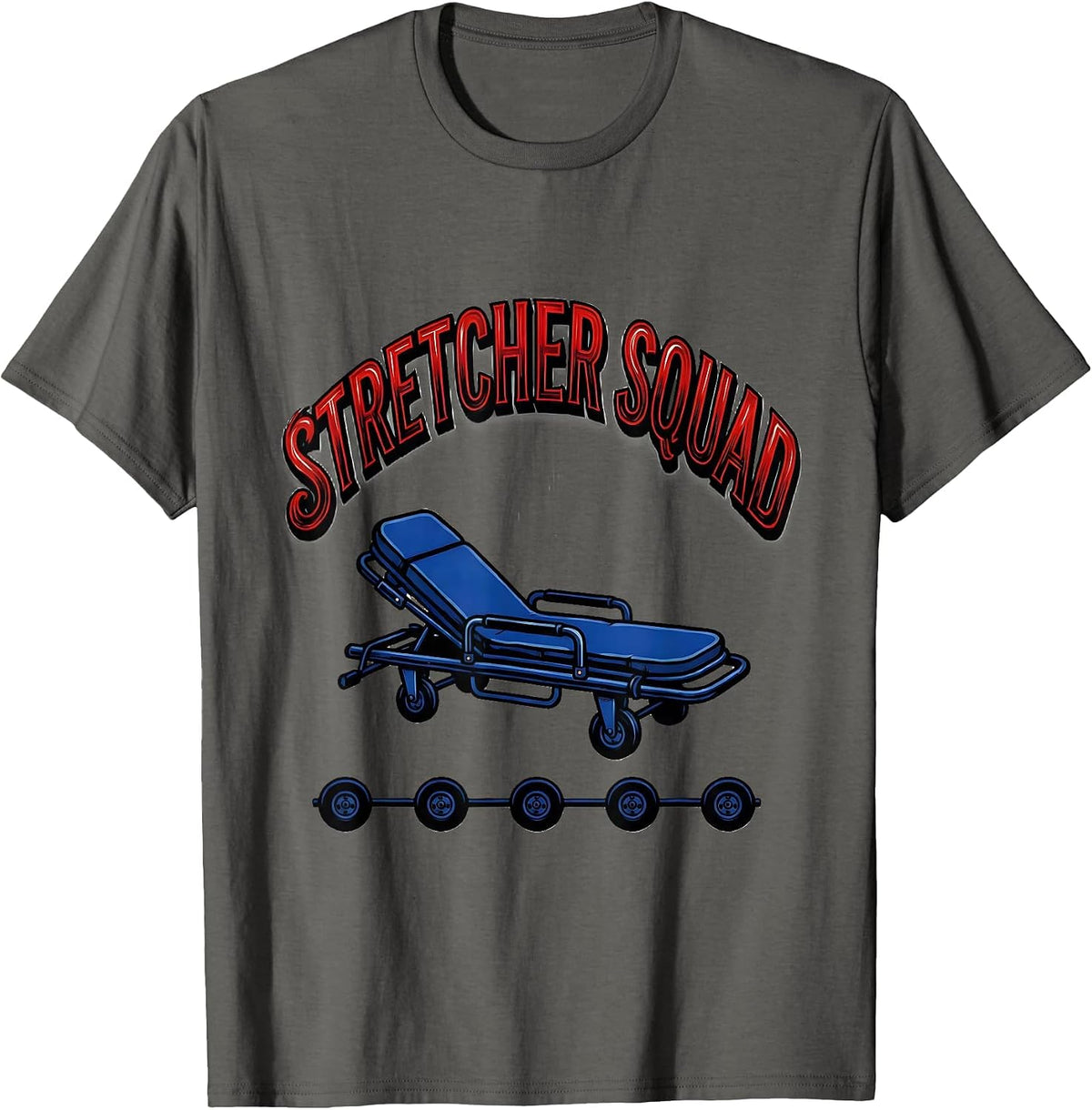 Stretcher Squad Sign Painter Showcard EMS Paramedic EMT T-Shirt - Asphalt Grey