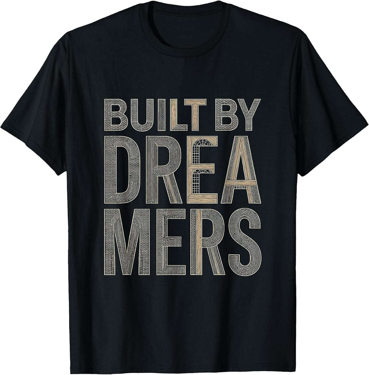 Men's Reveur House Built by Dreamers Graphic Design T-Shirt - Black