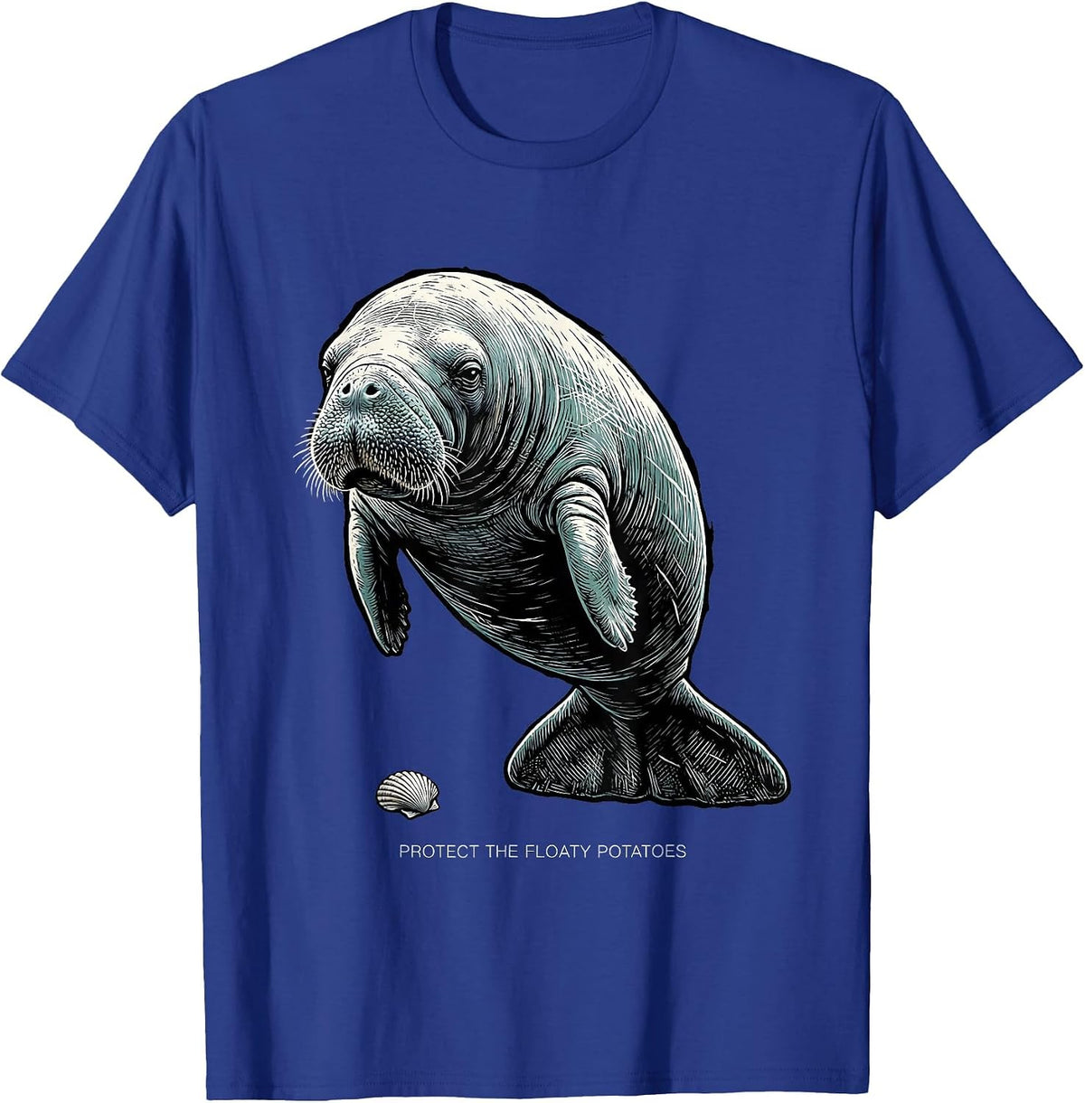 Protect The Floaty Potatoes Funny Manatee Lover Ocean Animal T-Shirt - Royal Blue