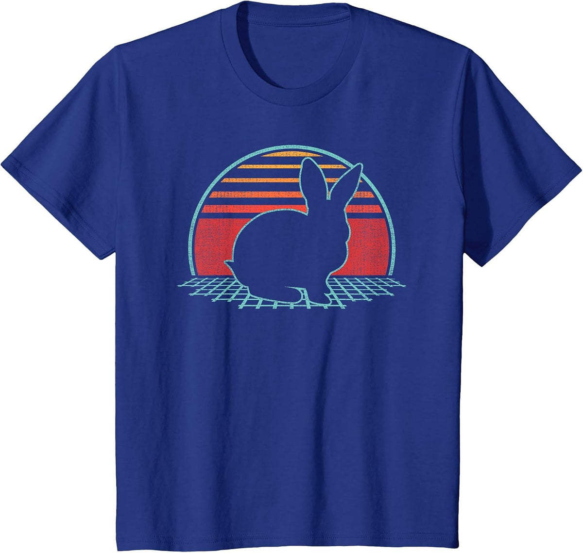 Rabbit Bunny Lover Farmer Animal Retro Vintage 80s Style T-Shirt - Royal Blue