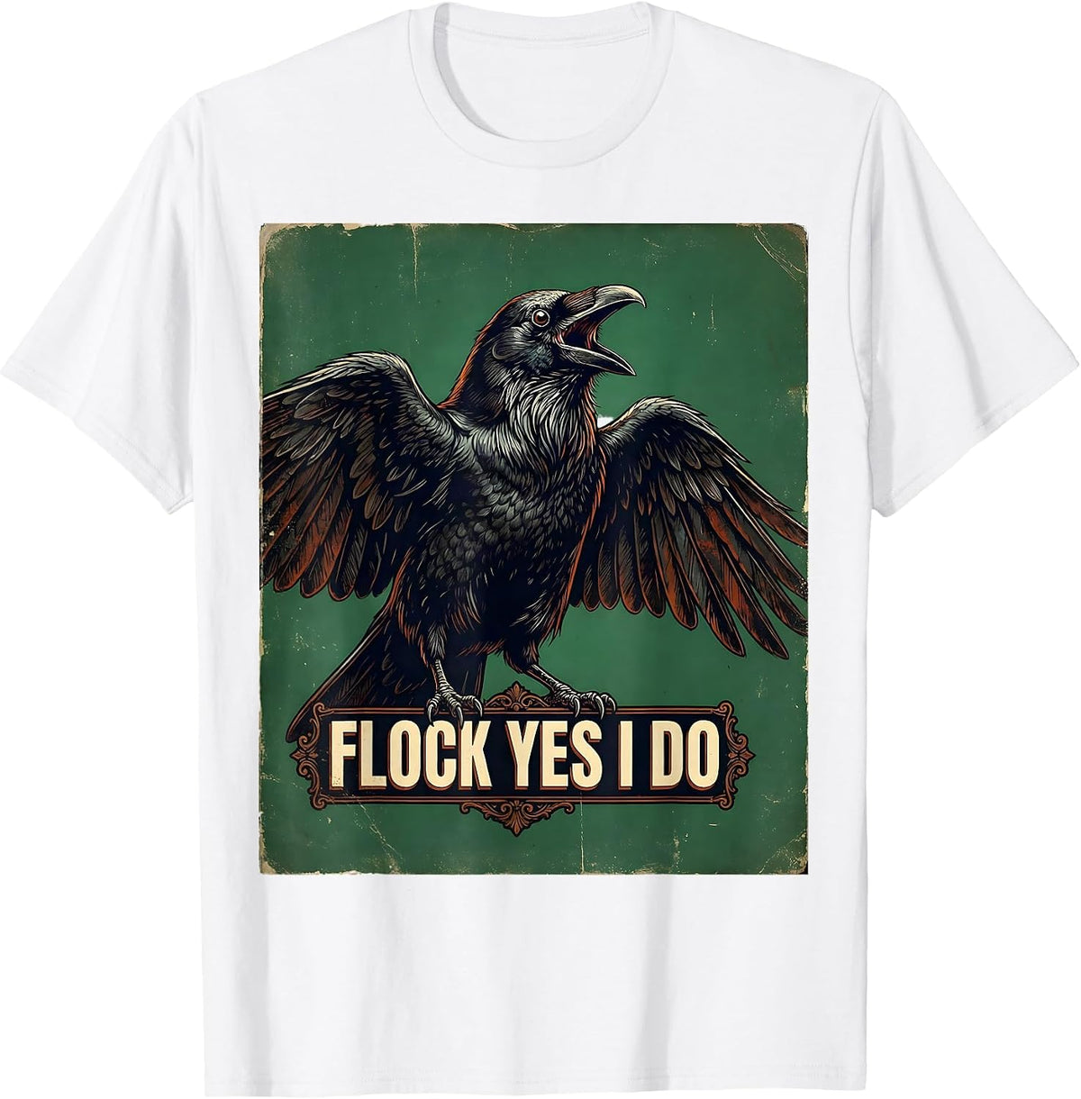 Men's Flock Yes I Do Crow Bird Lover Design T-Shirt - White