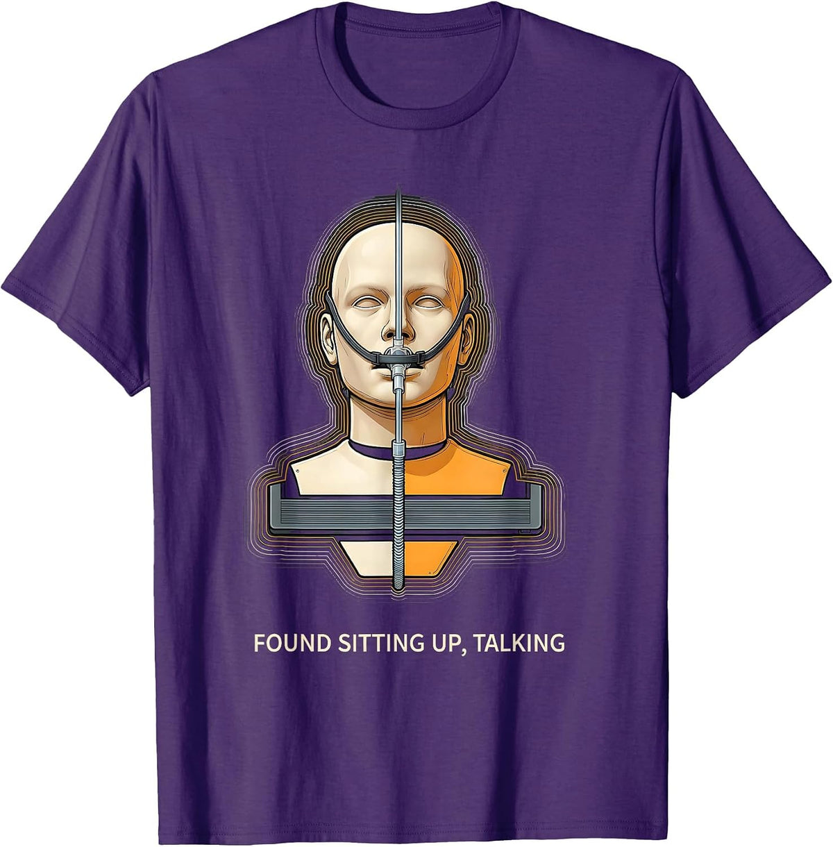 Men's Found Sitting Up Talking Funny EMT Paramedic First Responder T-Shirt - Purple