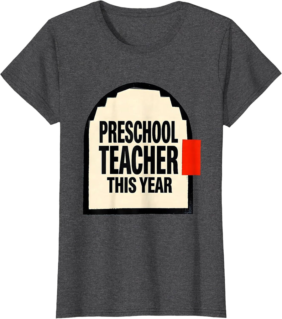 Women's Preschool Teacher This Year Wholesome Back To School Teacher T-Shirt - Dark Heather Grey