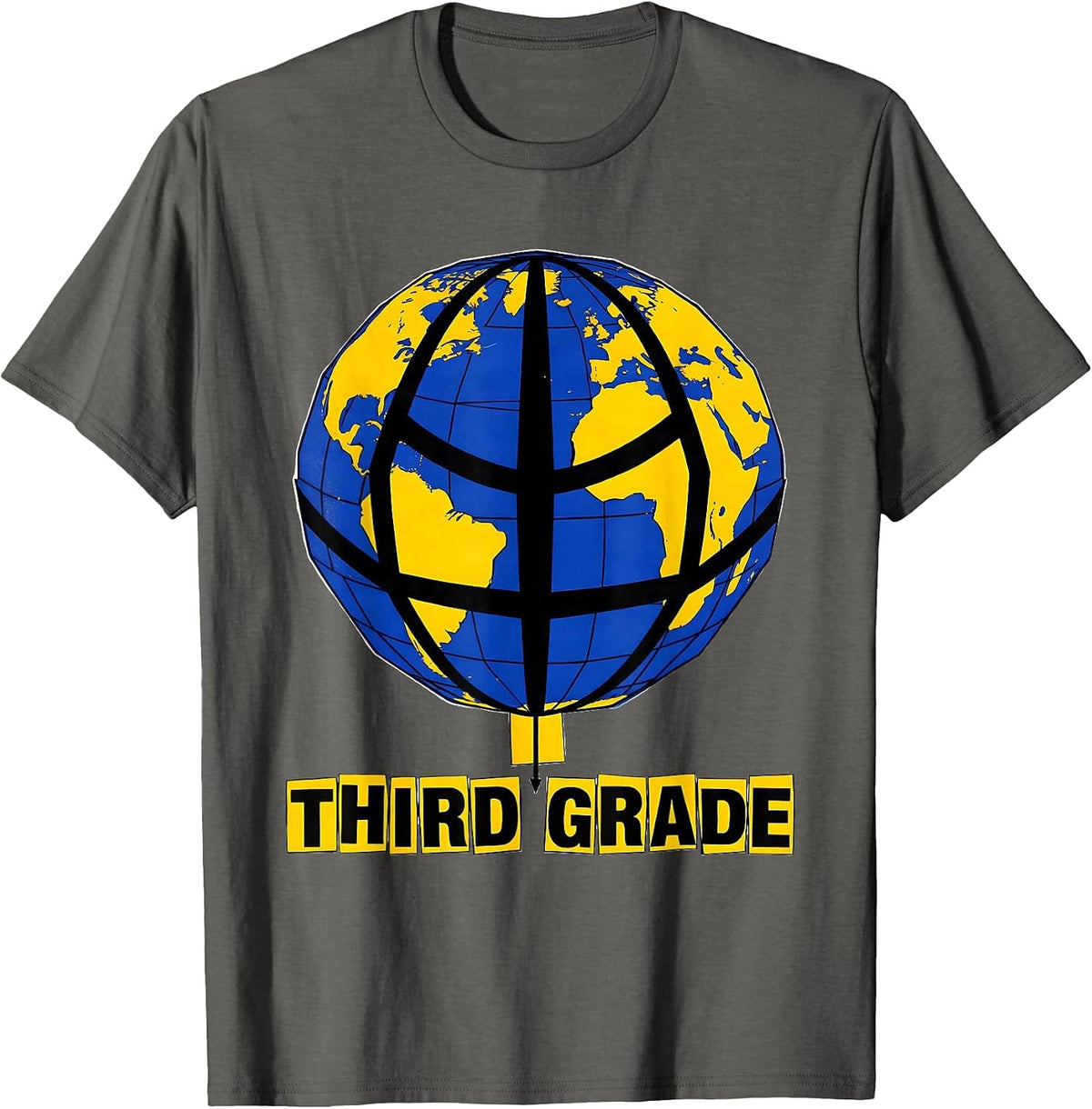 Third Grade Playful Back To School Teacher Student First Day T-Shirt - Asphalt Grey