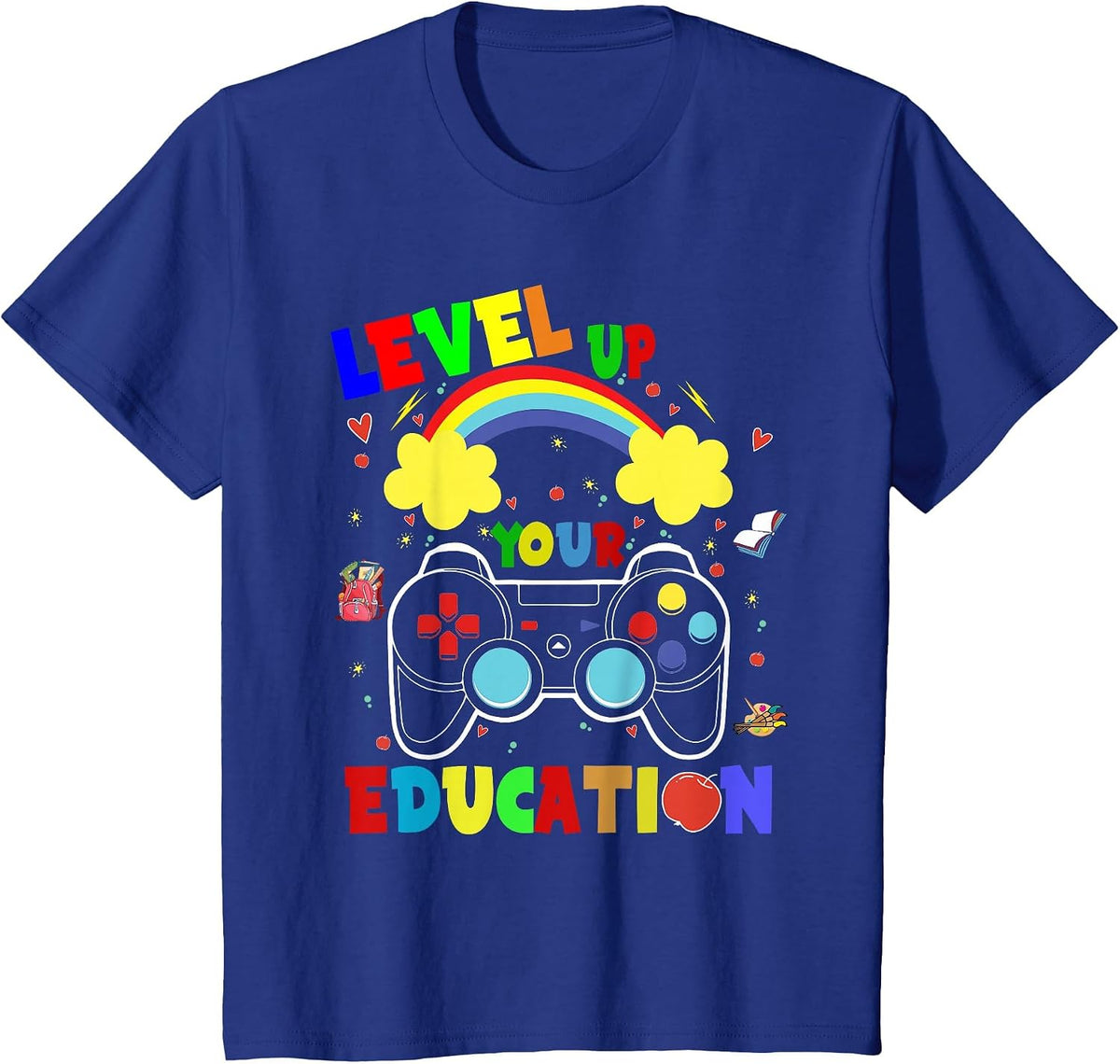 Level Up Your Education Gaming Inspired Teacher Gamers T-Shirt - Royal Blue