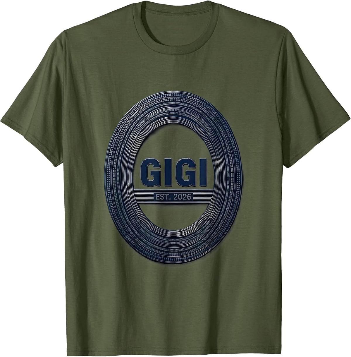 Gigi Est 2026 Sentimental Family Role Keepsake Announcement T-Shirt - Olive Green