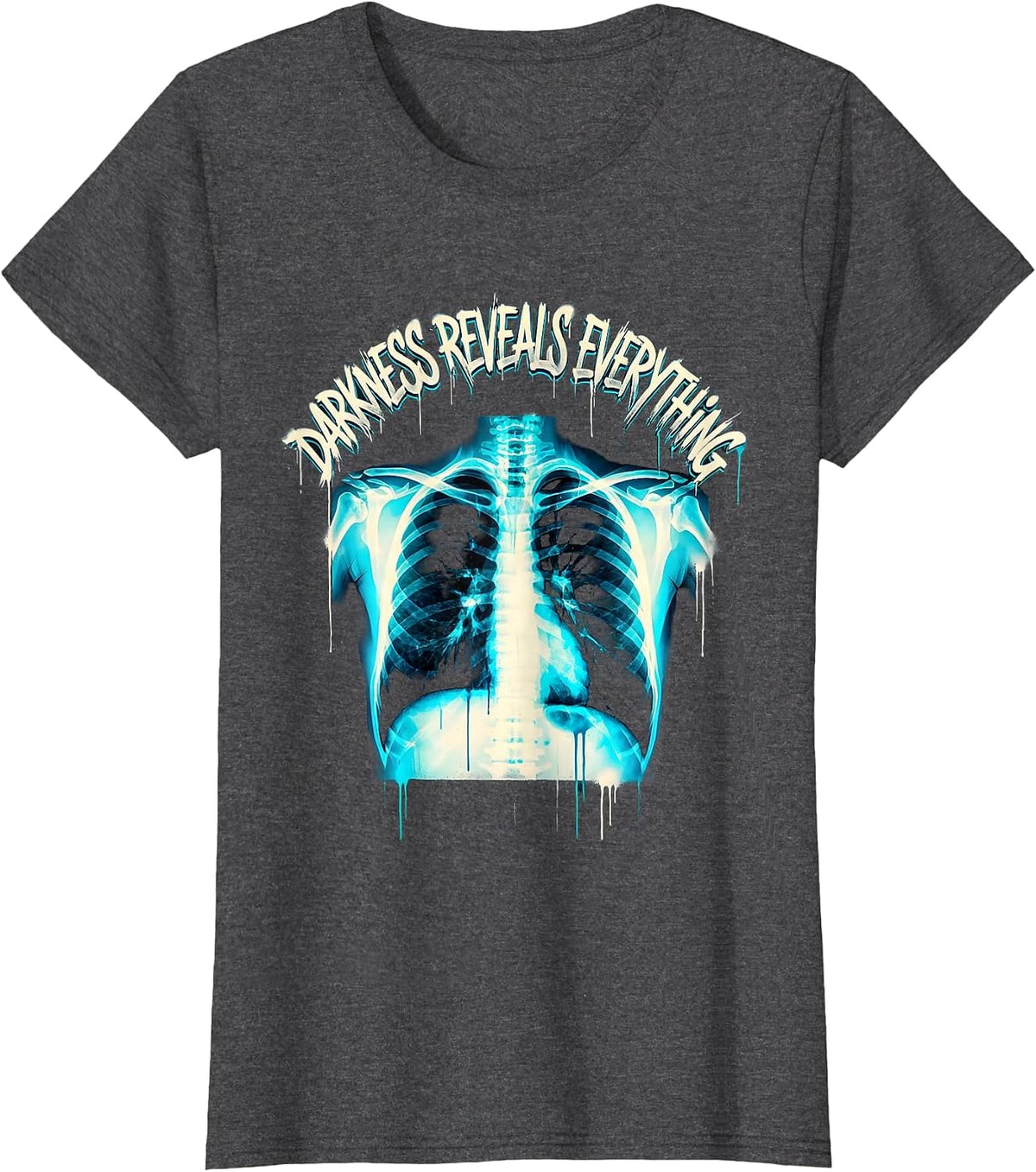 Women's Darkness Reveals Everything Radiology Design T-Shirt - Dark Heather Grey