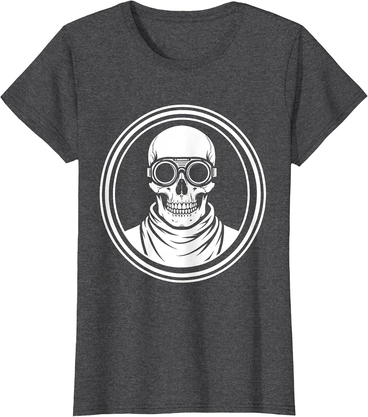 Women's Radiology Skull Lead Apron Protective Goggles T-Shirt - Dark Heather Grey