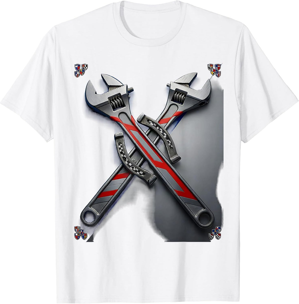Men's Valley Forge Automotive Wrench and Horseshoe Graphic T-Shirt - White