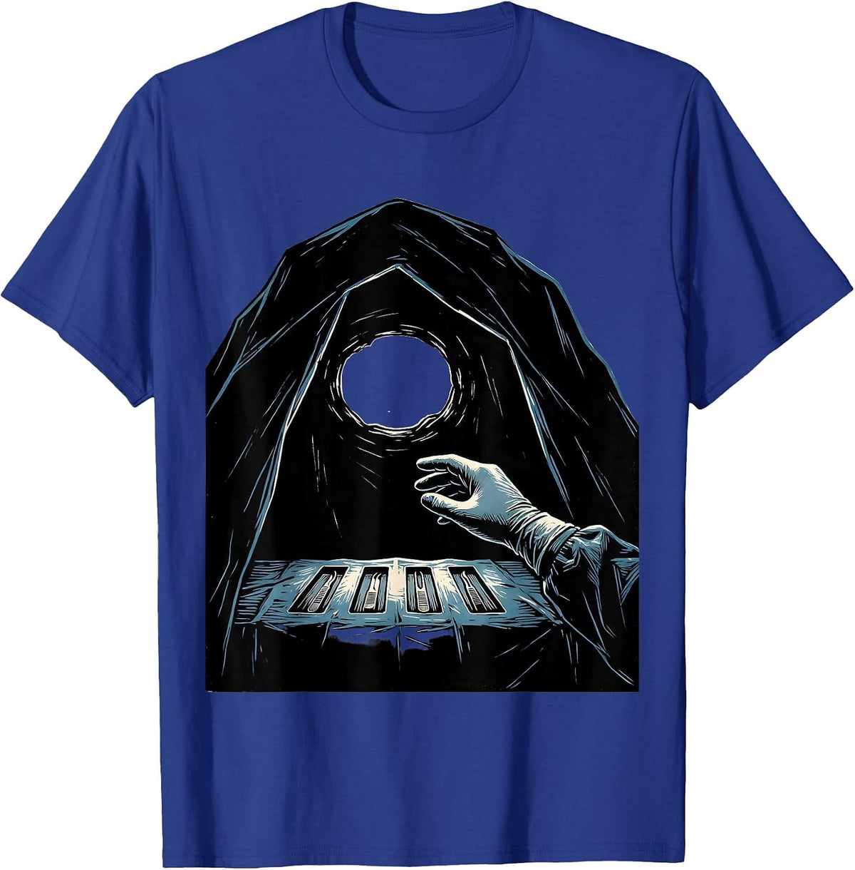 Sterile Drape Surgical Tech Linocut Gift T-Shirt - Royal Blue