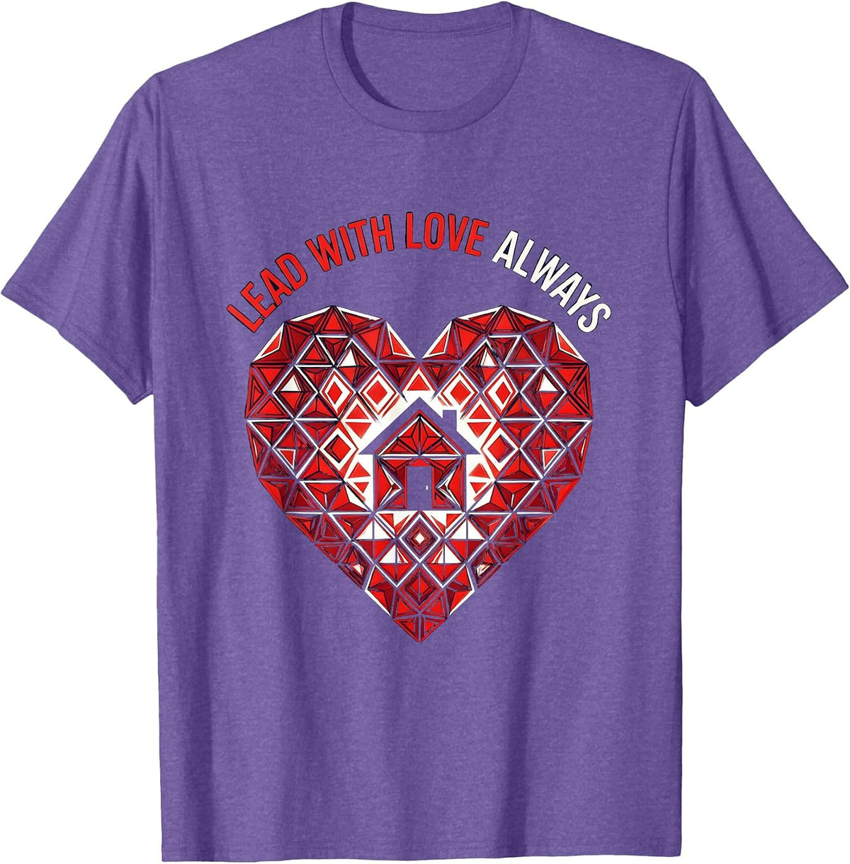 Men's Altruismo House Lead With Love Always Design T-Shirt - Purple Heather