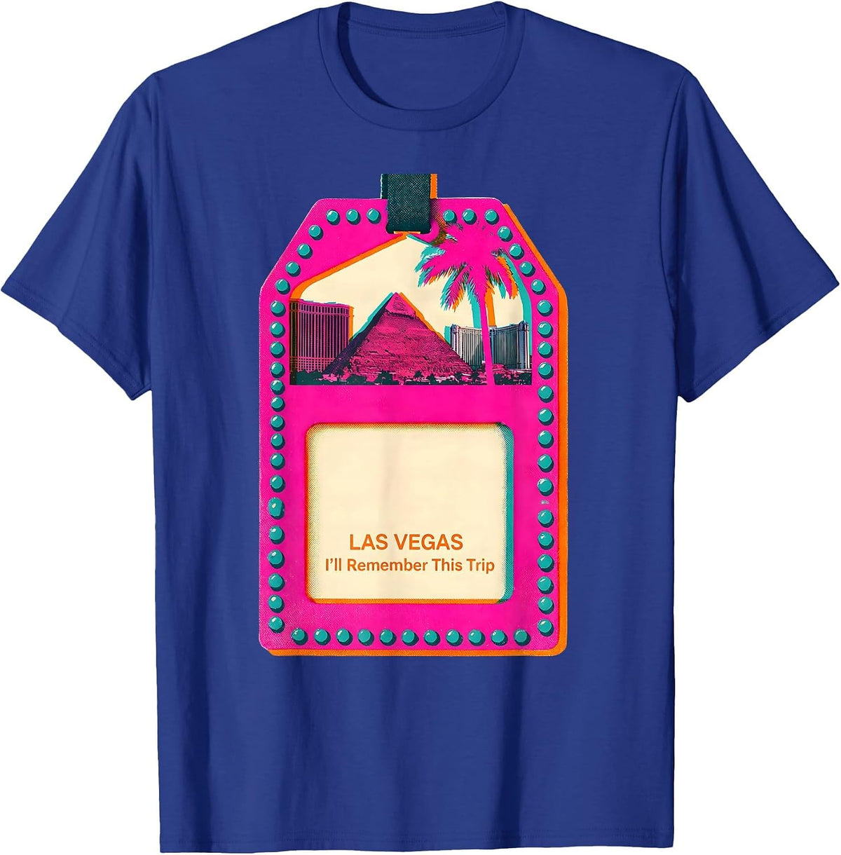 Las Vegas, I’ll Remember This Trip Risograph Vacation T-Shirt - Royal Blue
