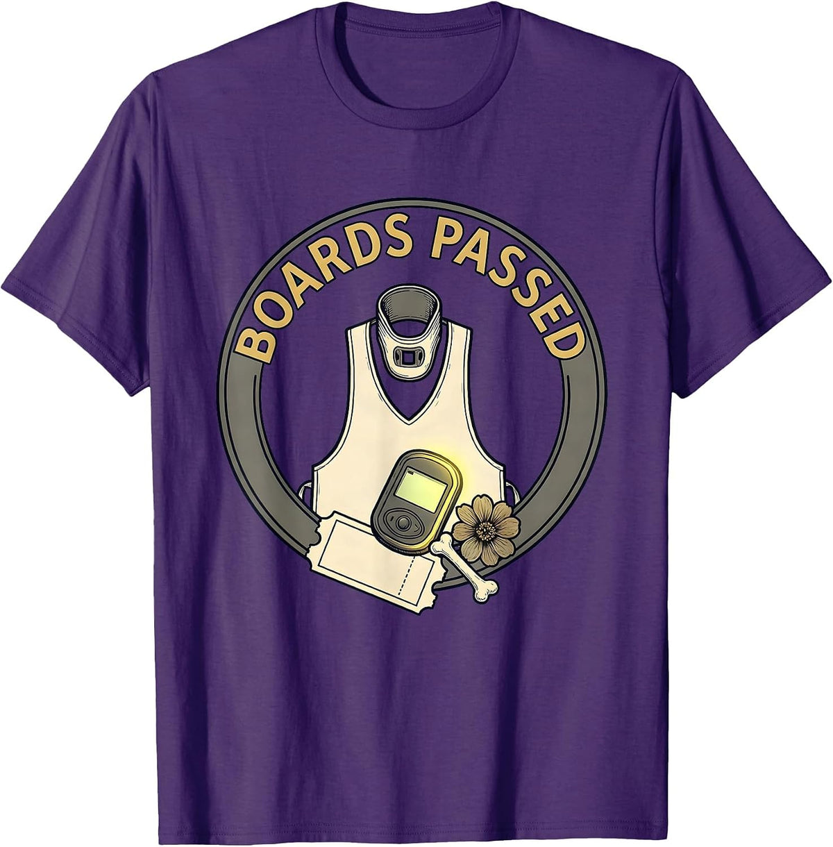 Men's Boards Passed Funny Radiologic Technologist Rad Tech Humor T-Shirt - Purple