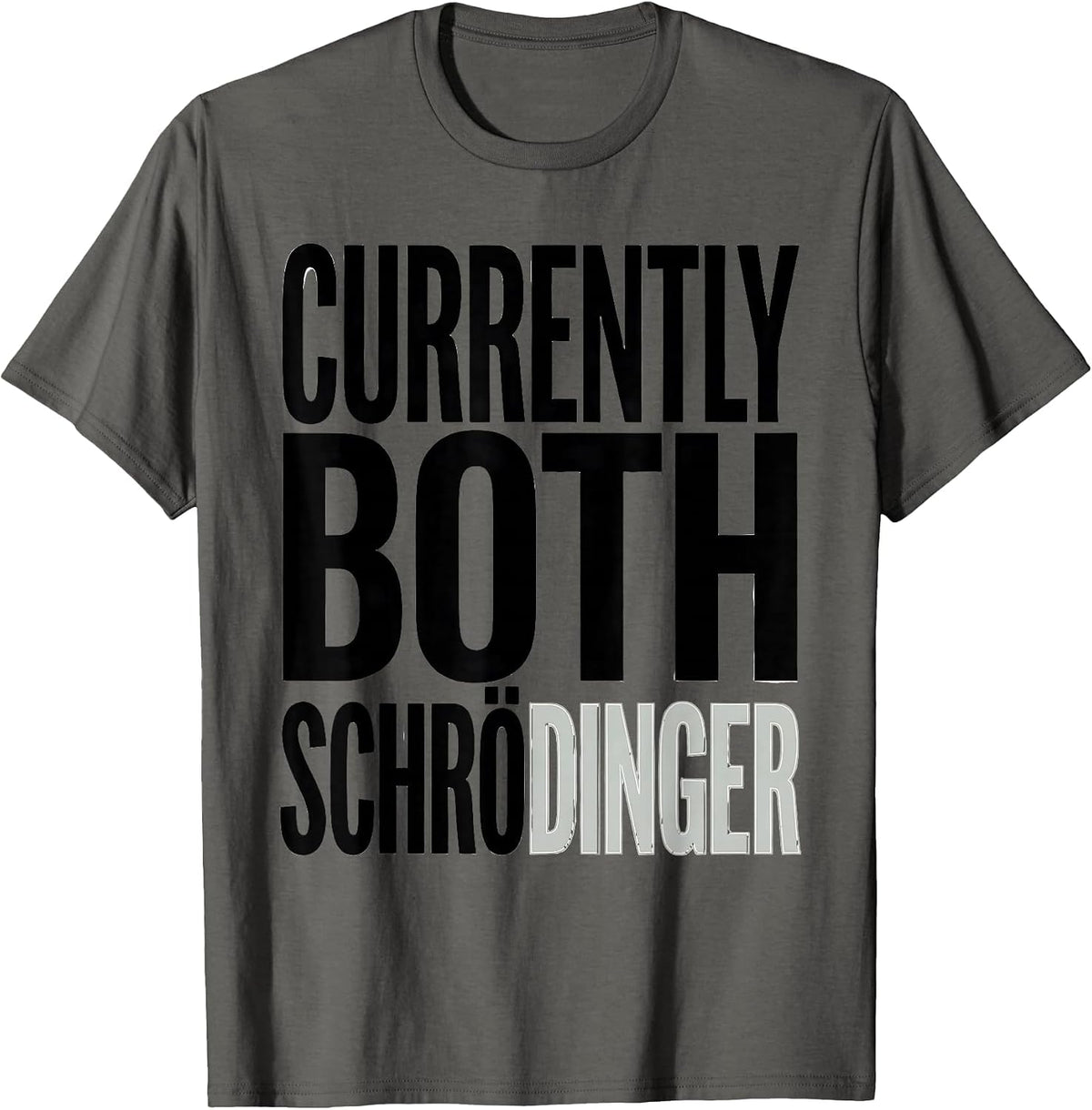 Currently Both Schrödinger Funny Quantum Physics Humor T-Shirt - Asphalt Grey