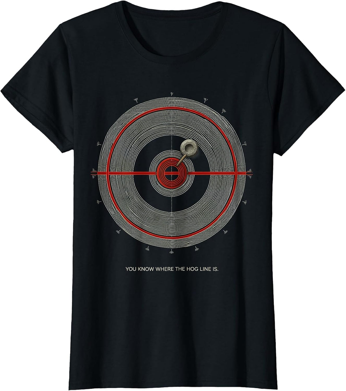 You Know Where The Hog Line Is Curling Sport Vintage Humor T-Shirt - Black