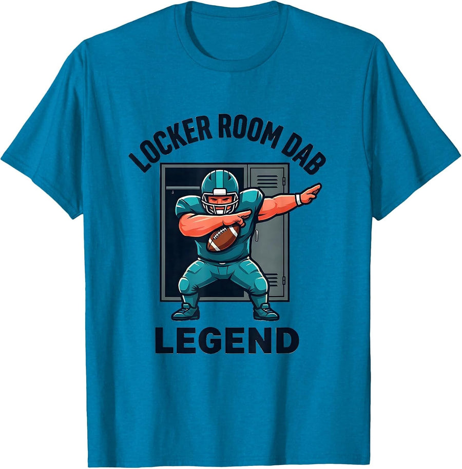 Locker Room Dab Legend Funny Football Mascot Novelty T-Shirt - Sapphire Blue