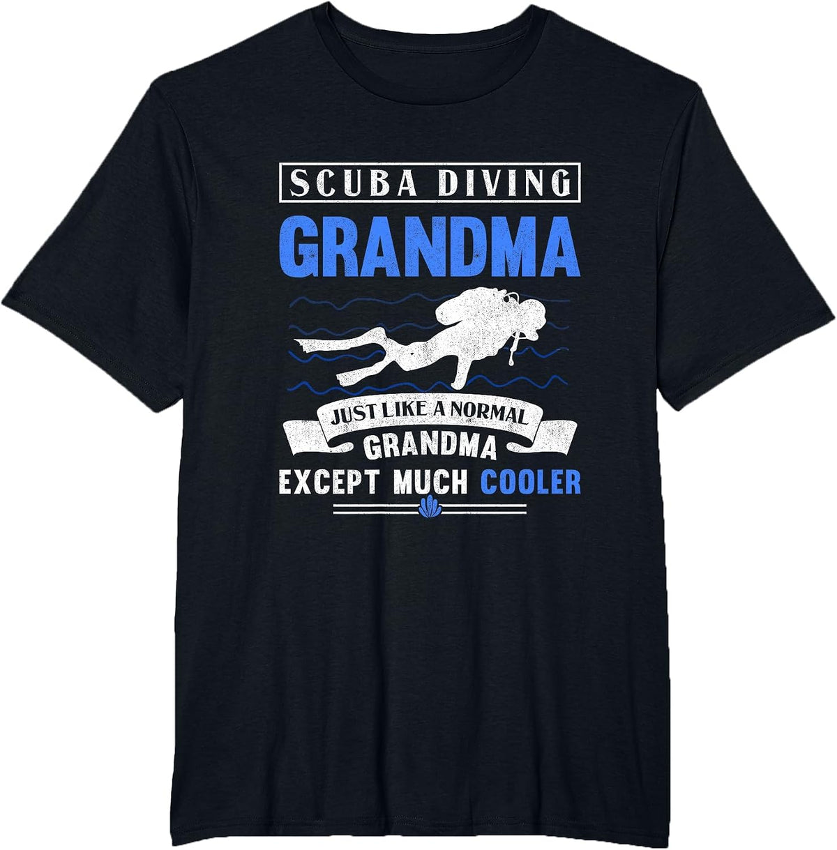Scuba Diving Grandma Dive Grandmother Underwater Scuba Diver T-Shirt - Black