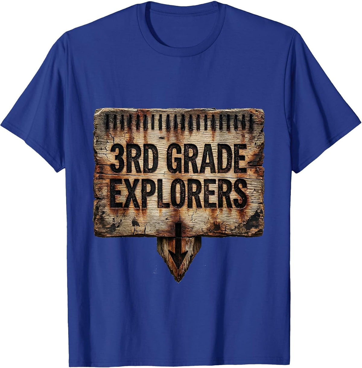 Men's 3rd Grade Explorers Distressed Back To School Teacher T-Shirt - Royal Blue