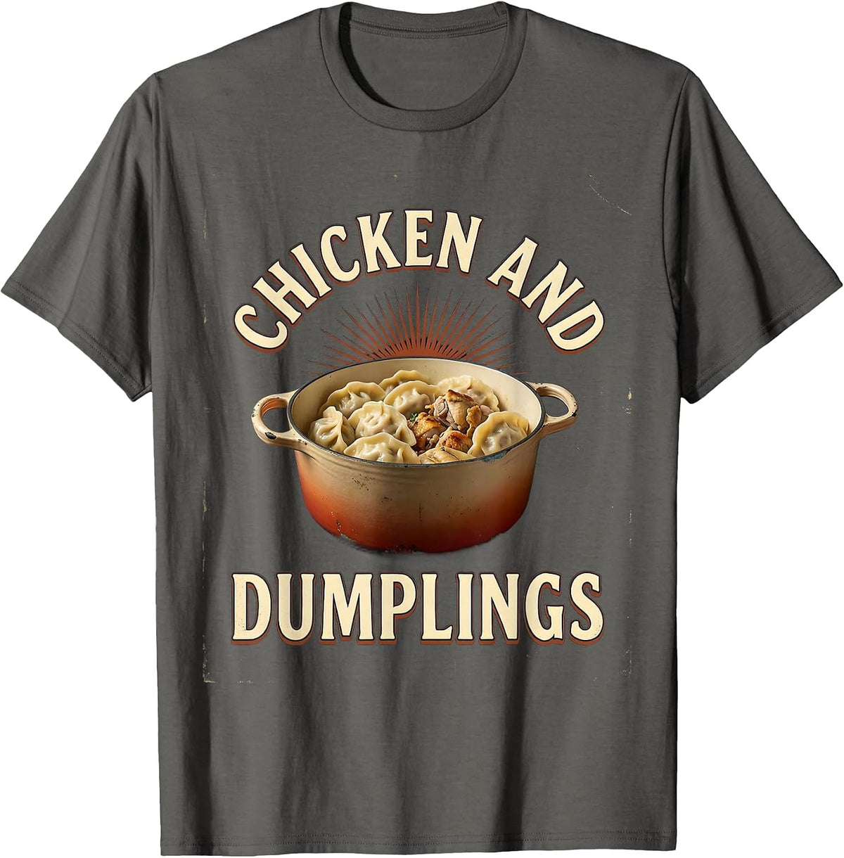 Chicken and Dumplings Bootleg 90's Rap Rock Vintage Funny T-Shirt - Asphalt Grey