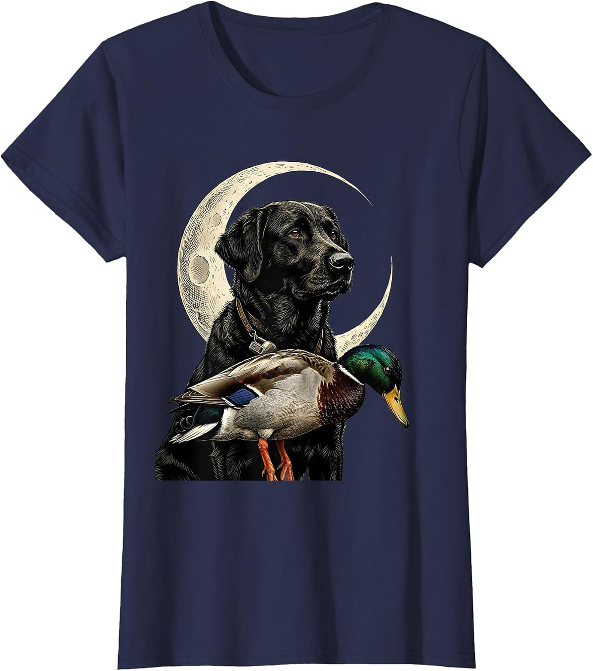 Women's Solemn Retriever Vintage Duck Hunting Hunter Gift T-Shirt - Navy Blue