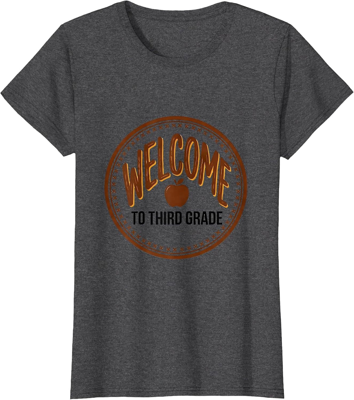 Women's Welcome To Third Grade Cute Teacher Back To School Gift T-Shirt - Dark Heather Grey