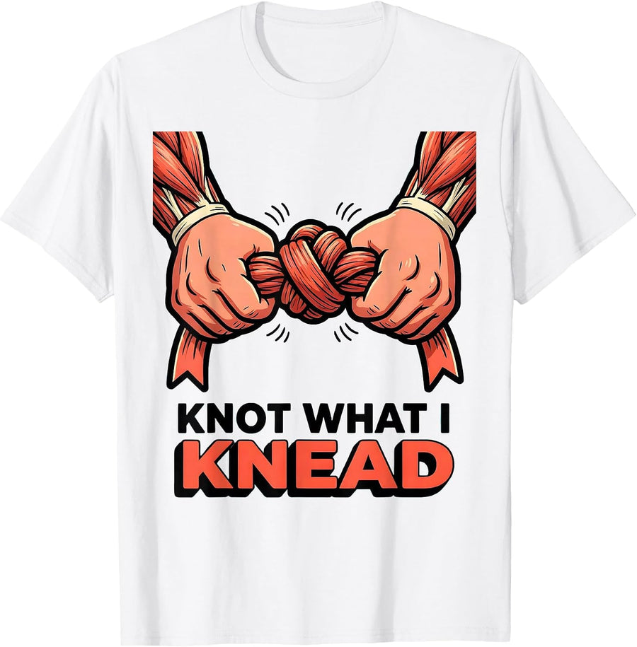 Men's Knot What I Knead Funny Massage Therapist LMT Masseuse Humor T-Shirt - White