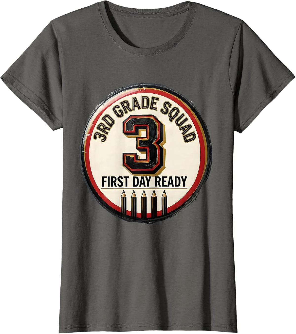 Women's 3rd Grade Squad First Day Ready Teacher Back To School T-Shirt - Asphalt Grey
