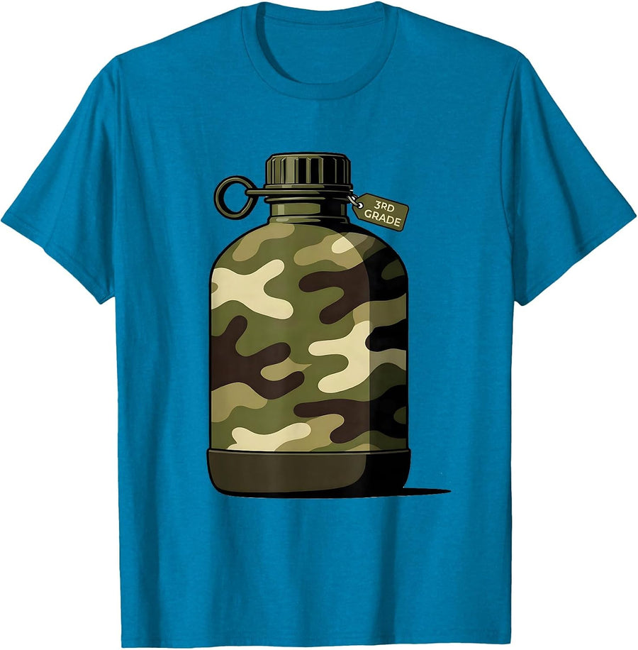 3rd Grade Camo Back To School Boys Teachers T-Shirt - Sapphire Blue
